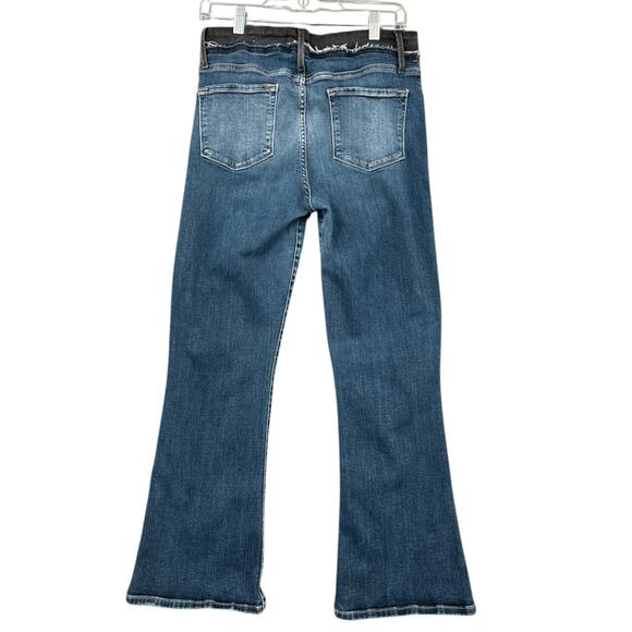 Frame Le Crop Mini Boot Blue Ripped Distressed Flared Jeans Womens Size 29 - Picture 2 of 8